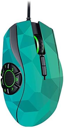 עור Moveryskins תואם לעכבר המשחקים Razer Naga hex V2 - מצולע ירוק כחול | כיסוי עטיפת ויניל מגן, עמיד וייחודי | קל ליישום, להסיר ולשנות